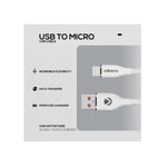Volkano Flexi Series 18W USB to Micro USB 1.5M - White
