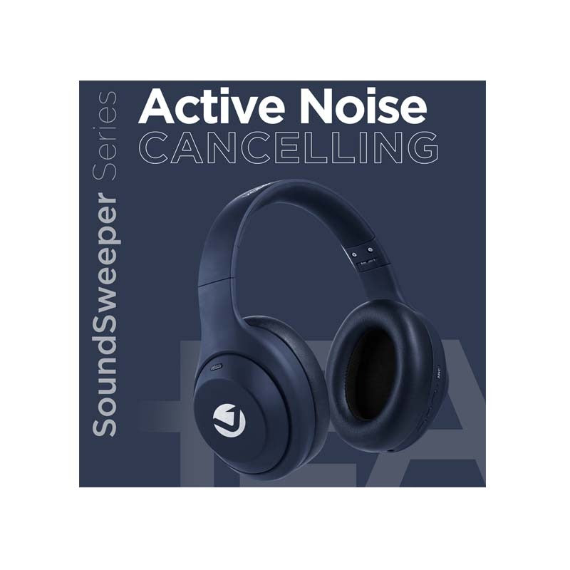Volkano SoundSweeper Series Active Noise Cancelling Bluetooth Headphones - Blue