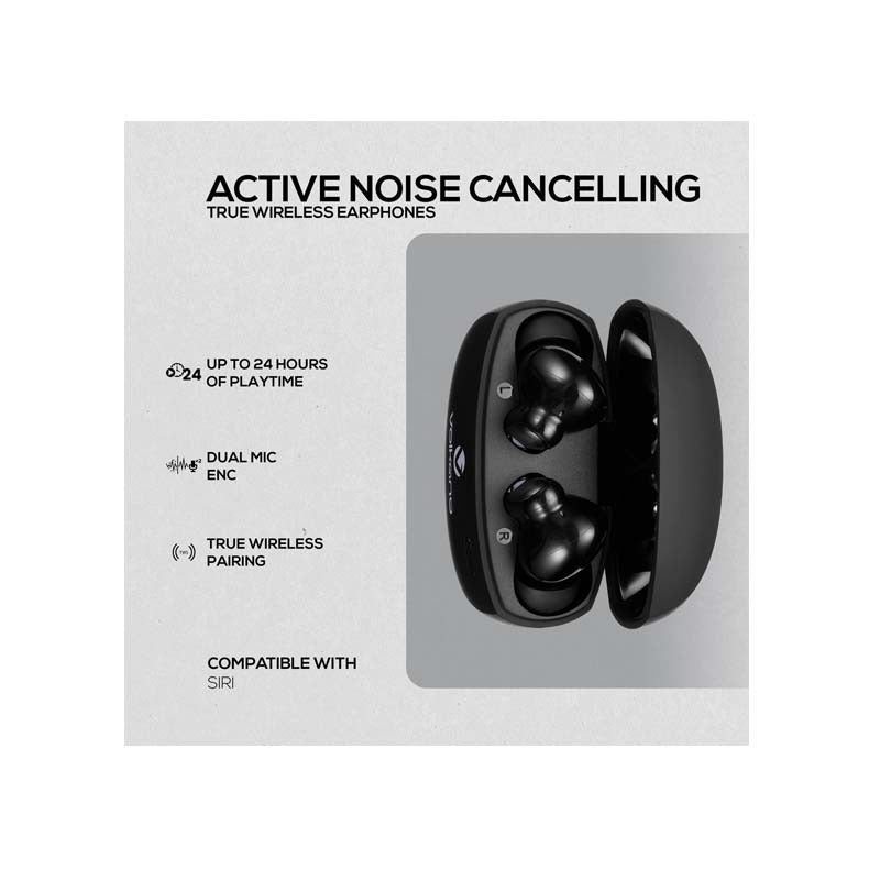 Volkano Nomad Active Noise Cancelling True Wireless Earphones - Black