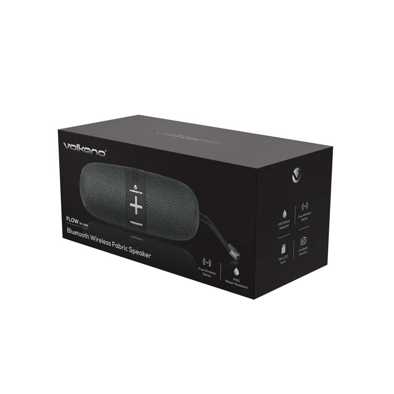 Volkano Flow Series Portable Bluetooth Speaker - Black