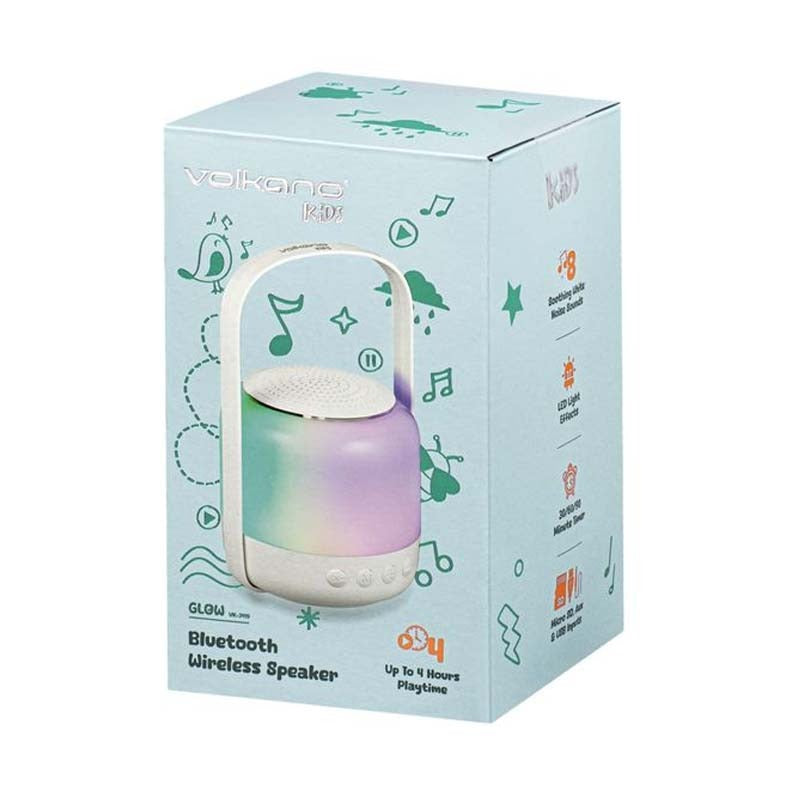Volkano Kids Glow Series Speaker with Light - White