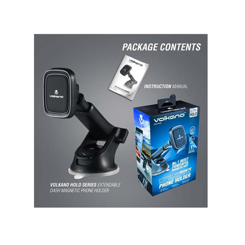 Volkano Hold Series Magnetic Extendable Phone Holder - Black