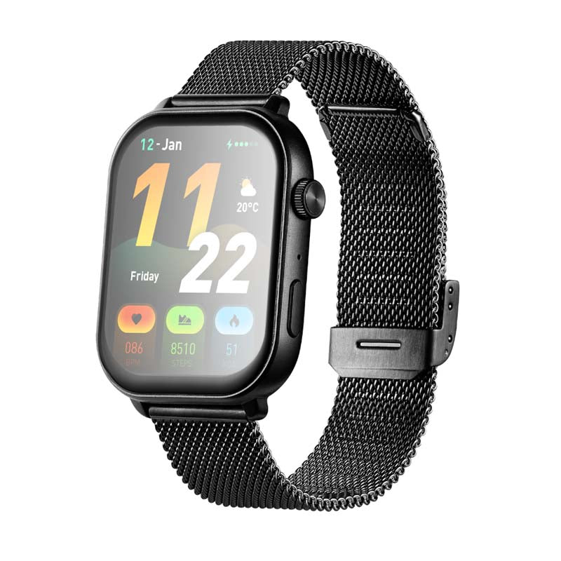 Volkano Trinity Series Smartwatch with Metal Mesh Strap - Black