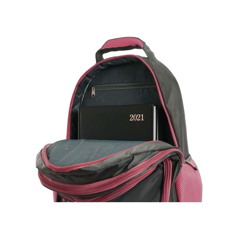 Volkano Orthopaedic Trolley Backpack - Dark Grey / Pink