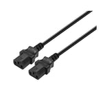 Volkano Presto Series Double 3 pin IEC Power Cable 10A - Black