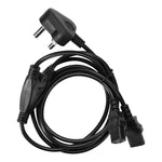 Volkano Presto Series Double 3 pin IEC Power Cable 10A - Black