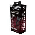 Volkano Presto Series Power Cable 3 pin Clover  to Type-M 2.5A - Black
