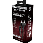 Volkano Presto Series Power Cable 2 Pin Figure 8 to Type C Euro 1.2m 5A - Black
