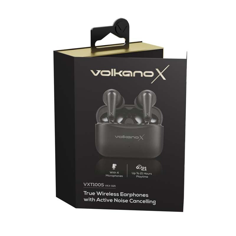 VolkanoX VXT100S True Wireless Active Noise Cancelling Earphones - Black