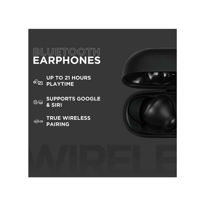 VolkanoX VXT100S True Wireless Active Noise Cancelling Earphones - Black
