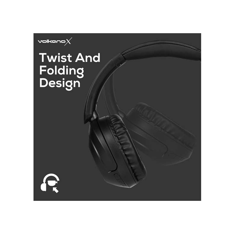 VolkanoX VXH300 Hybrid Active Noise Cancelling Bluetooth Headphones - Black