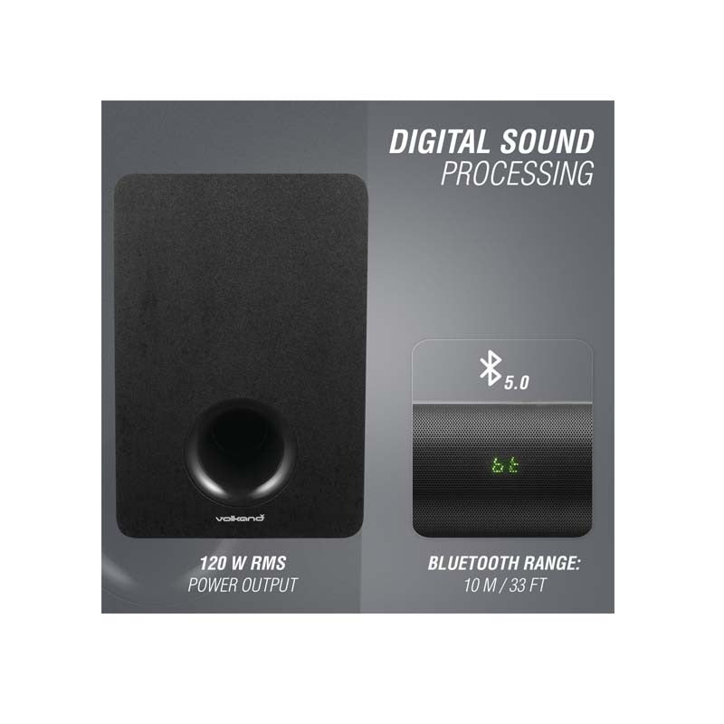VolkanoX Hypersonic 3.0 Series 120W 2.1 Soundbar with Remote Control