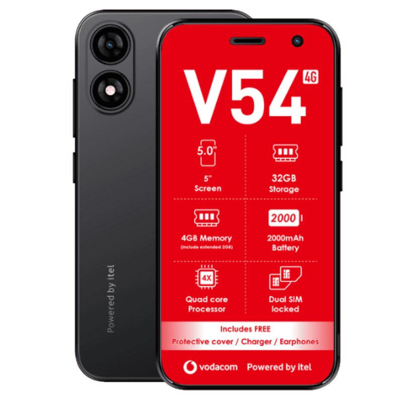 Vodacom V54 4G 32GB Vodacom Network Locked - Black - Black