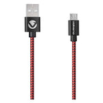 Volkano Braids Series Nylon Braided Micro USB Cable - Black / Red