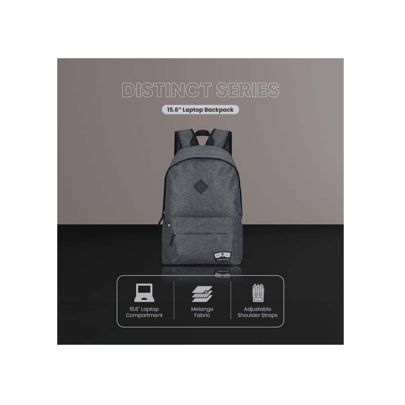Volkano Distinct 15.6 Inch Laptop Backpack - Grey - Grey