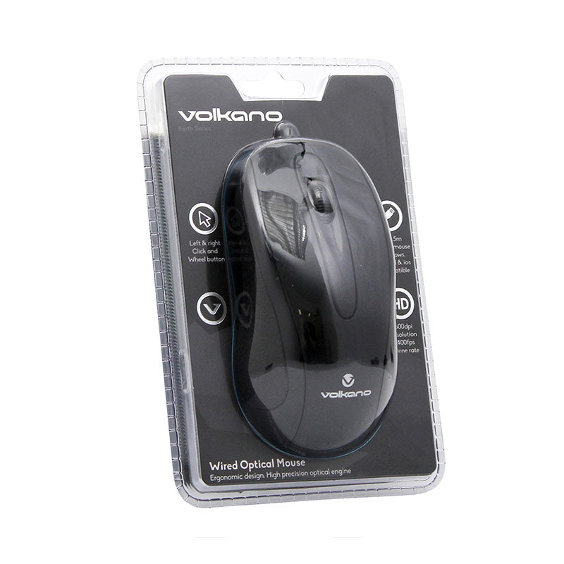 Volkano Earth Series Wired Mouse Blister Packaging