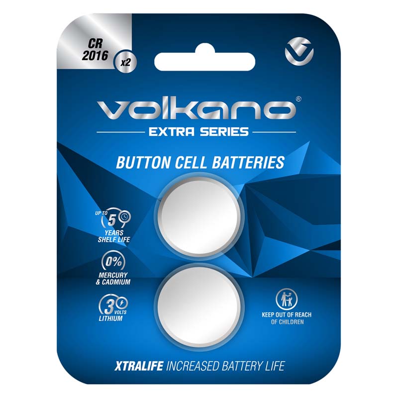 Volkano Extra Series CR2016 Pack of 2 Batteries