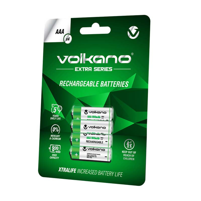 Volkano Extra Series Rechargeable Batteries AAA Pack of 4