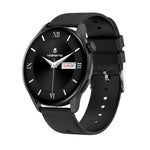 Volkano Fit Forte Series Smart Watch with Leather Strap - Black - Black