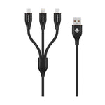 Volkano Flexi Series 3-in-1 Charging Cable - Black - Black