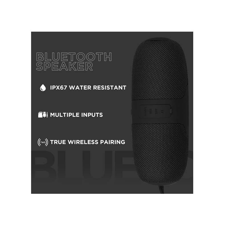 Volkano Flow Series Portable Bluetooth Speaker - Black - Black
