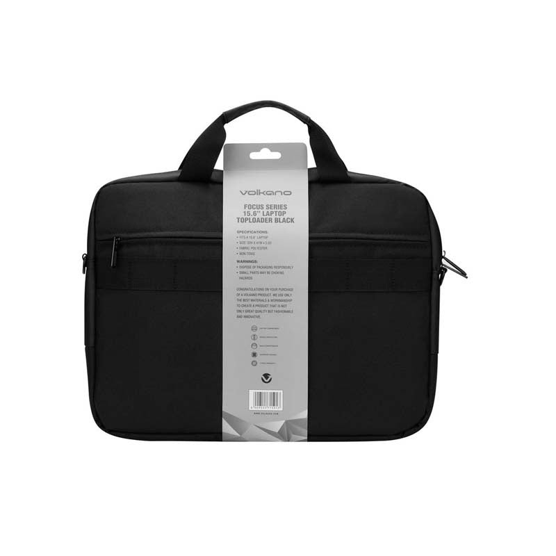 Volkano Focus Series 15.6 Inch Laptop Toploader & Wireless Mouse - Black