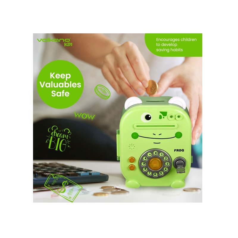 Volkano Kids Frog Series Money Saving Vault - Green - Green