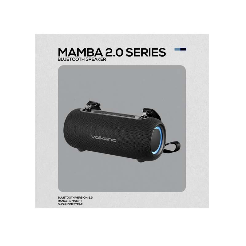 Volkano Mamba 2.0 Series Bluetooth Speaker - Black - Black