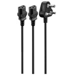 Volkano Presto Series Double 3 pin IEC Power Cable 10A - Black