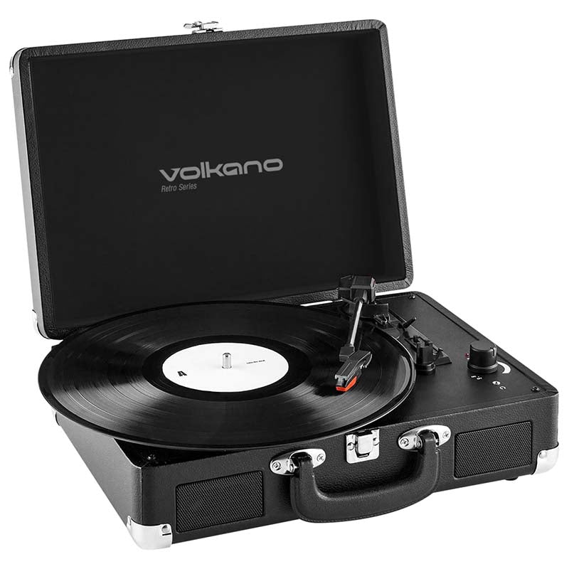 Volkano Retro Series Turntable - Black - Black