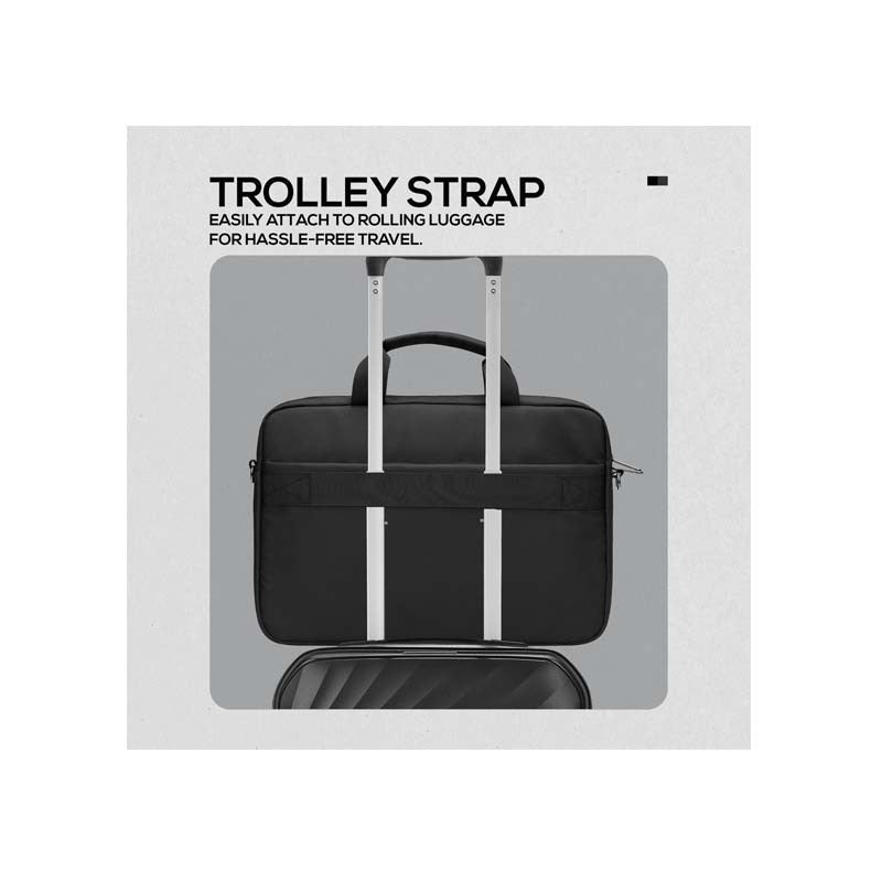 Volkano Seismic Series 15.6 Inch Laptop Shoulder Bag - Black / Blue - Black / Blue