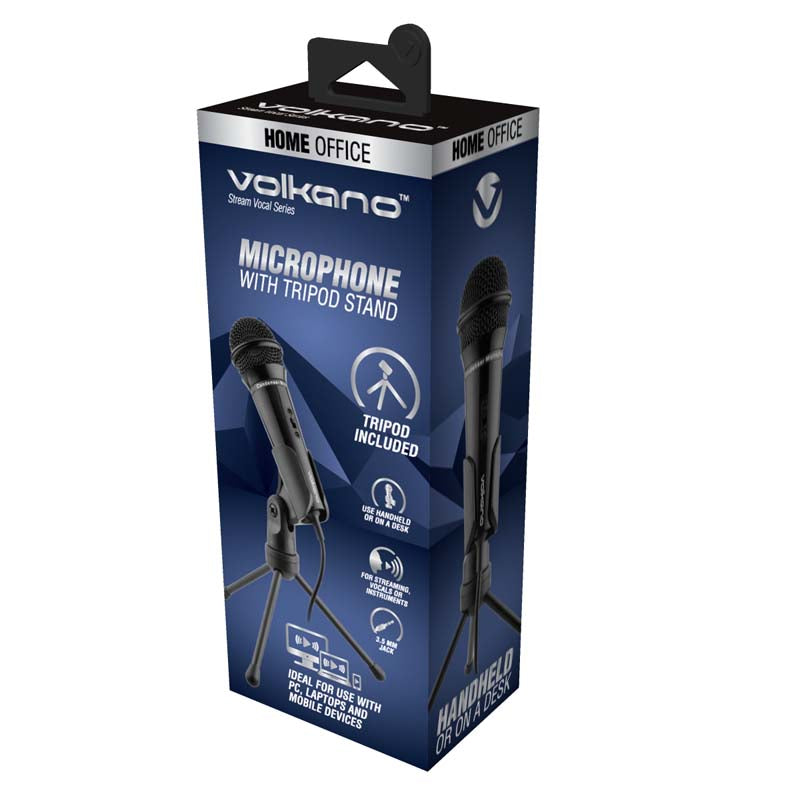 Volkano Stream Vocal Microphone with Tripod Aux