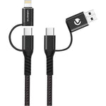 Volkano Weave Series 4 in 1 Cable Two Pack - Black