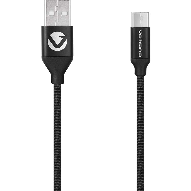 Volkano Weave Series Fabric Braided Type C Cable 1.2m - Black