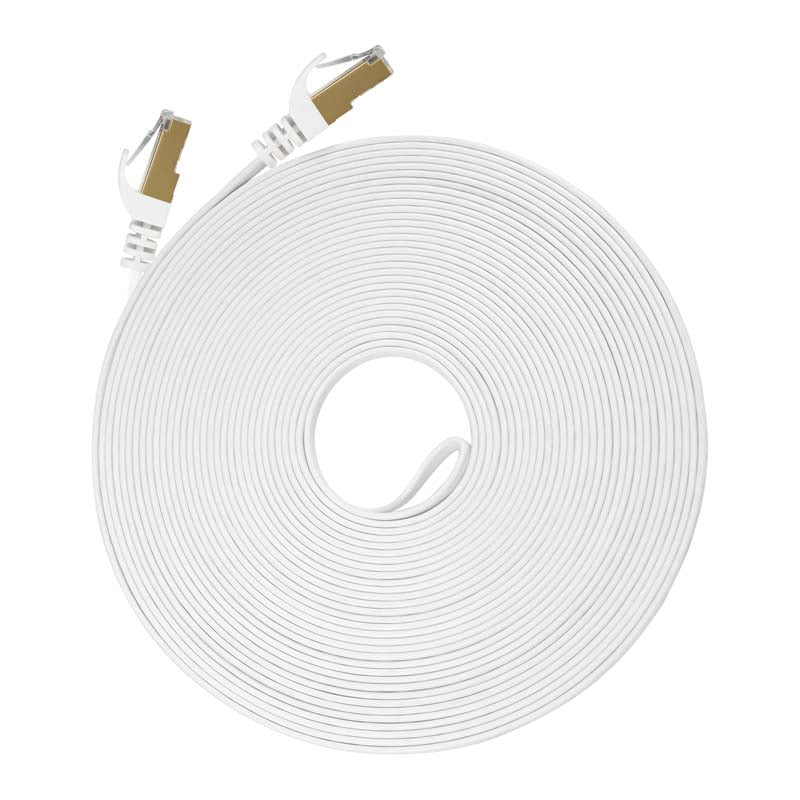 VolkanoX Giga Series Cat 7 Ethernet Cable 25m - White / Gold