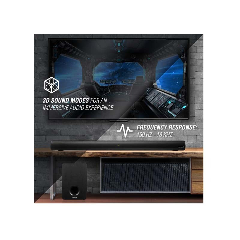 VolkanoX Hypersonic 3.0 Series 120W 2.1 Soundbar with Remote Control - Black