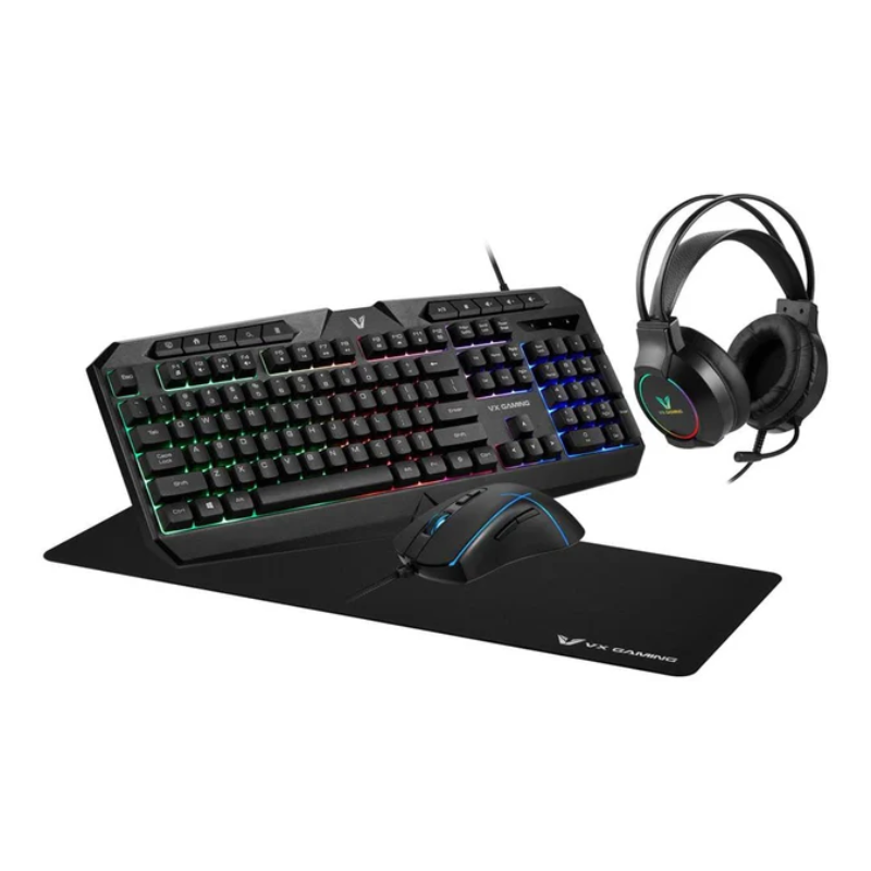 VX Gaming Heracles Series 4-in-1 Gaming Combo - Black
