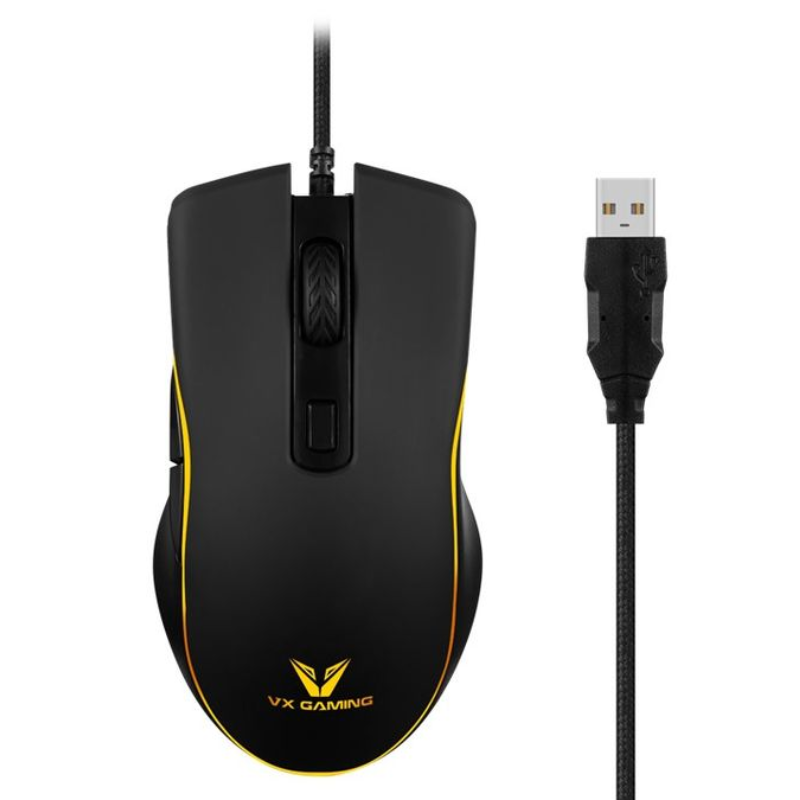 VX Gaming Hypnos Series Gaming Mouse with Rainbow Lighting - Black