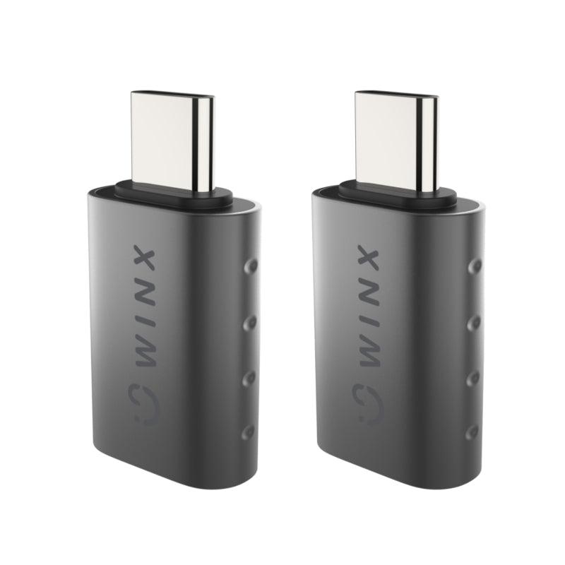 Winx Link Simple Type C to USB Adapter Dual Pack - Grey