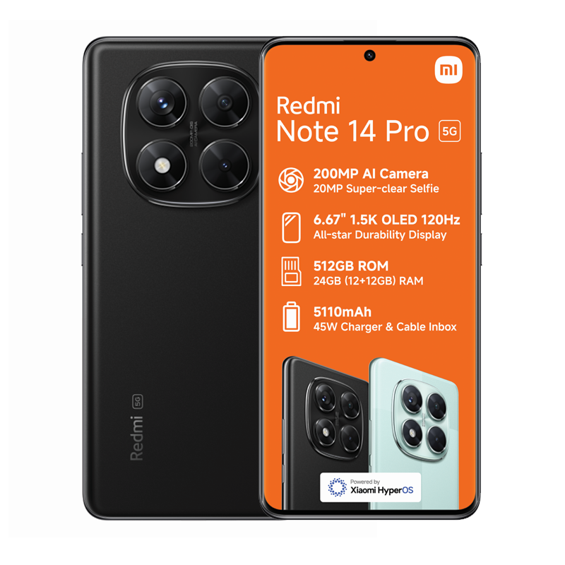 Xiaomi Redmi Note 14 Pro 5G Dual Sim 512GB - Black - Black