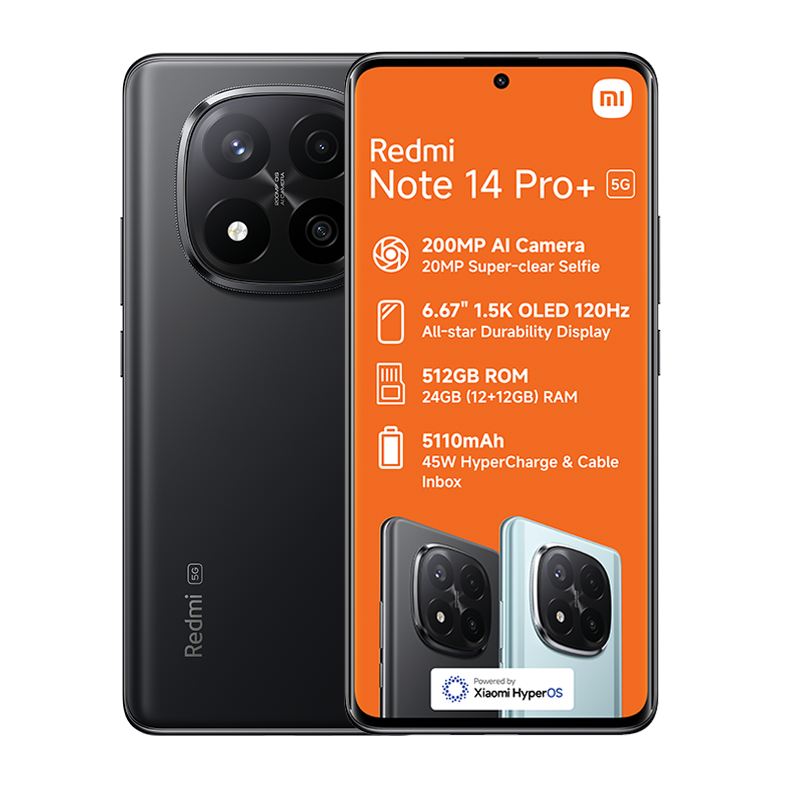 Xiaomi Redmi Note 14 Pro+ 5G Dual Sim 512GB - Black - Black