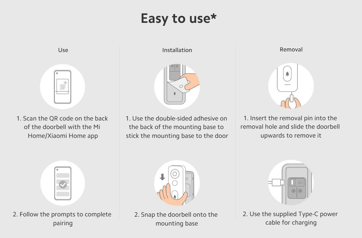 Xiaomi Smart Doorbell 3S - Black - Black