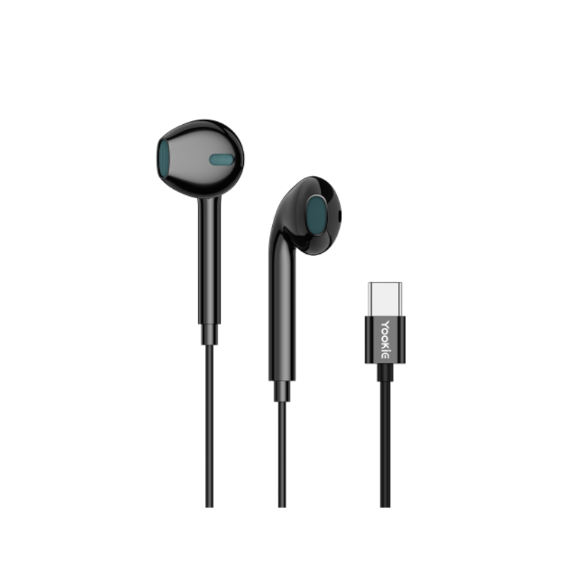 Yookie YTL-09 Wired Earphones Type-C - Black - Black