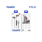 Yookie YTL-11 Wired Earphones Type-C - Black & Silver - Black