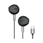 Yookie YTL-12 Wired Earphones Type-C - Black & Metal - Black