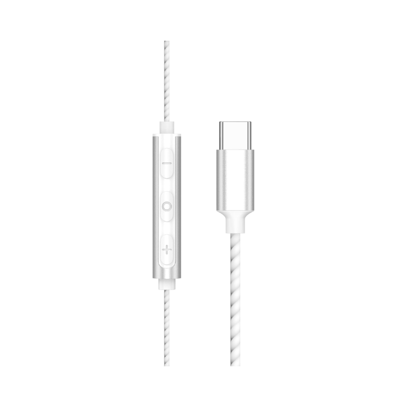 Yookie YTL-15 Wired Earphones Type-C - White&Silver