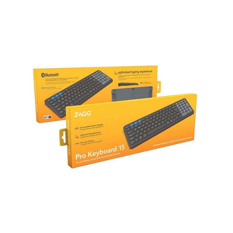 ZAGG Pro Wireless Keyboard 15 Inch - Grey - Grey