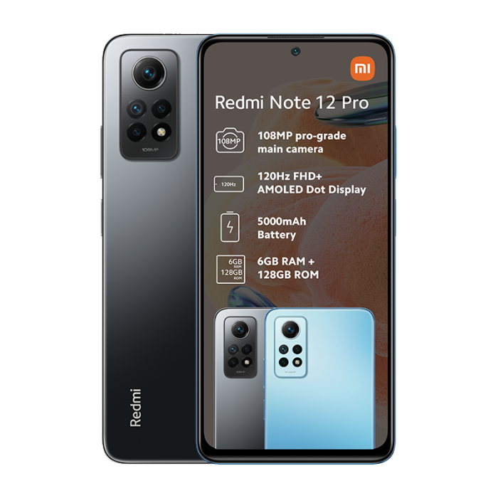 Redmi Note 12 Pro - 6.67 - 6GB RAM + 128GB ROM - Dual Sim - 5000mah-  Graphite Gray