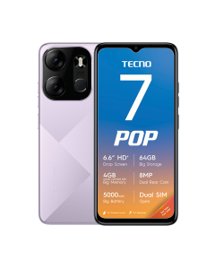 Tecno POP 7 Dual Sim 64GB in purple sold by Technomobi