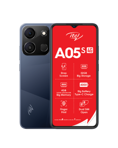 Itel A05s 4G Dual Sim 32GB in Black sold by Technomobi